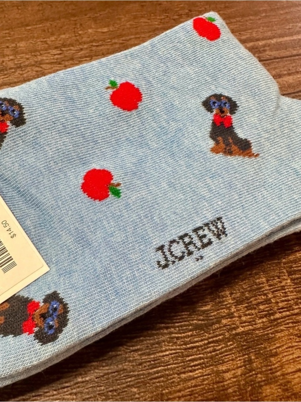 J.Crew Teacher’s Pet Novelty Crew Socks NWT Preppy Cottagecore Gift Dachshund - Picture 4 of 5